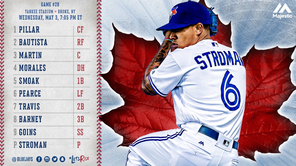 JennyferZav's tweet photo. We're going for a series win tonight behind @MStrooo6. Here's our lineup pres. by... https://t.co/pBqCI6SIVO by #BlueJays via @c0nvey https://t.co/RakfkugecM