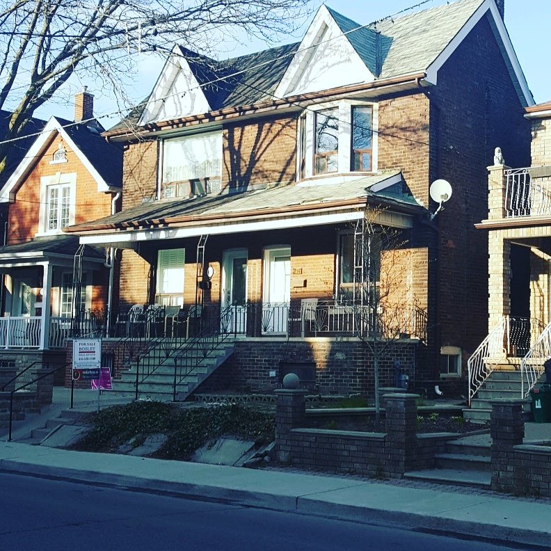 Buy me. House for sale in Bloordale. Get into this awesome area. This is on Brock Ave. Love the spring real estate market in Toronto! #yyz