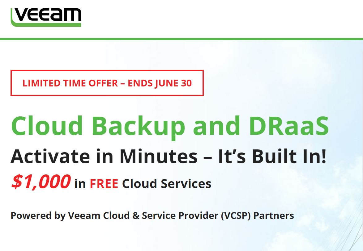 Wanting to try Veeam Cloud Connect? See if your eligible for $1000 in Free Cloud Services 
Call us on 1300 559 774 #veeam #winthop