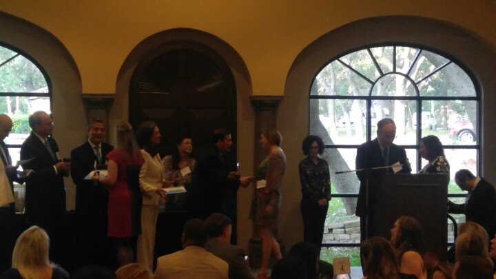 Celebrating Lopez's finest. Congrats Mrs. Volz, Lopez Teacher of Year at district banquet.