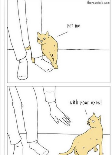 kittybiome on X: #MixedSignals Pet Me..With Your Eyes! #comic