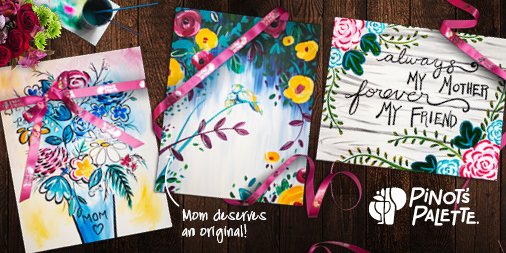 PinotsWestLoop's tweet image. Our DIY Mother’s Day paintings are customizable! Choose the colors, message and style that your Mom will love most! #momdeservesanoriginal