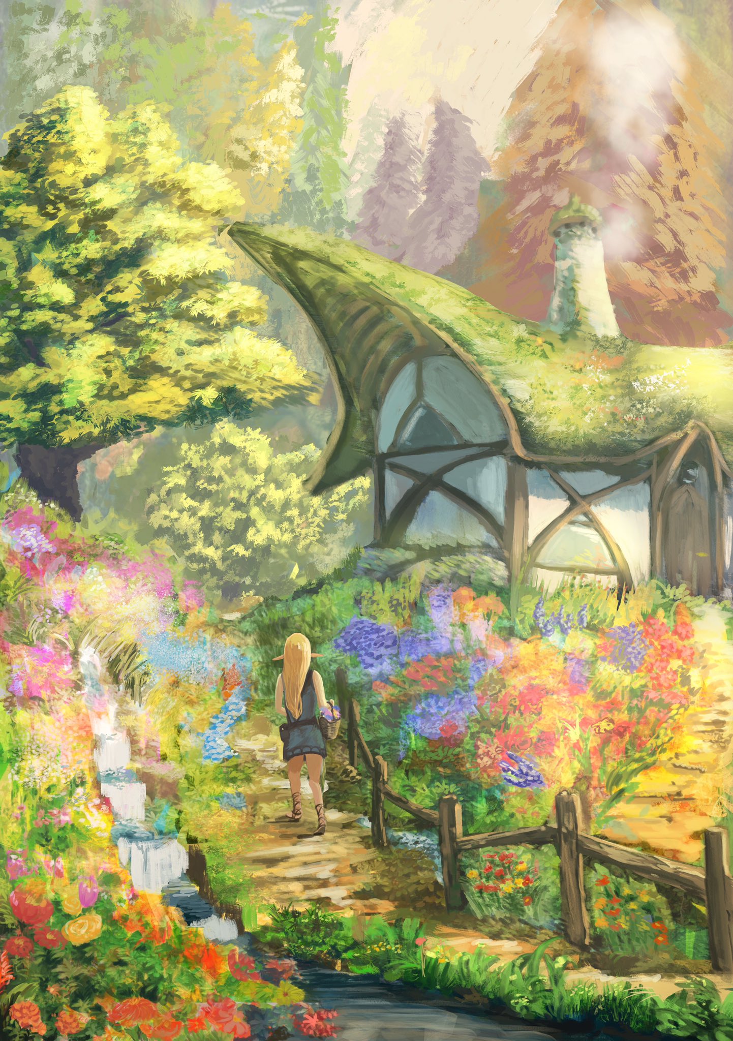 39bashi Auf Twitter よー清水先生の背景技法書その2 秘密の花園模写です 花と木はほんま難しい ダウンロード画像見ながら描いたけどあんなに簡単に立体的には描けないよ よー清水 ファンタジー背景 背景イラスト 模写 T Co Wol0mkmed5 Twitter