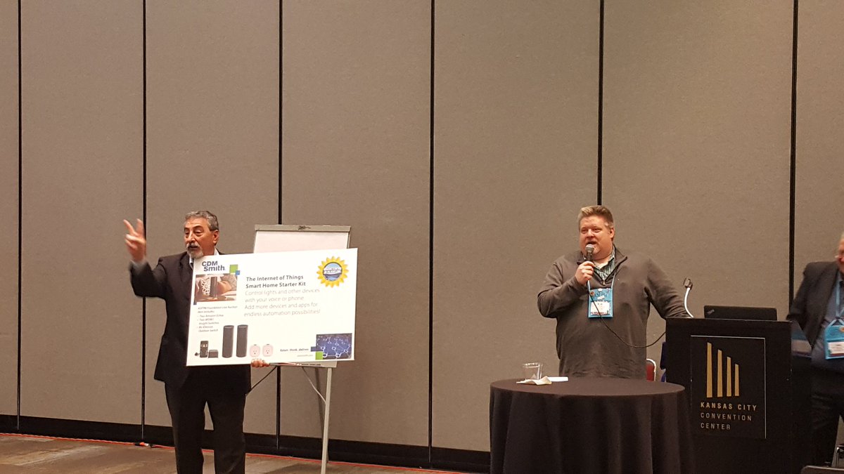 dschwalls's tweet photo. @CDMSmith showcasing their awesome donation of a wireless home for the @ASFPMfoundation - "Alexa, donate to the Foundation!" #asfpm2017 https://t.co/kmQodWmvLy