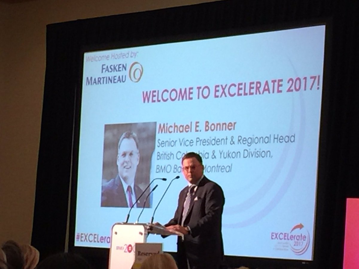 Mike Bonner warmly welcoming the participants to the #EXCELerate2017 Conference. #proudtoworkatBMO #BMO