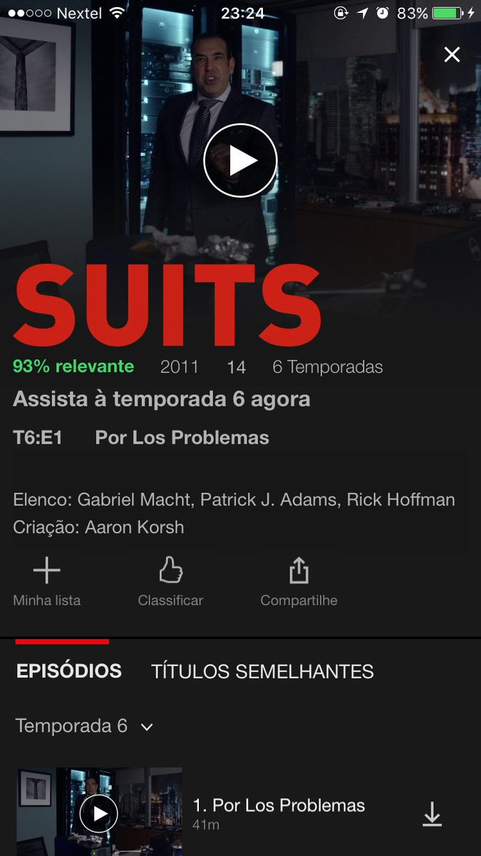 suitsbr's tweet image. SAIUUUU GALERA!!! 

Aproveitem e apreciem a 6 temporada de Suits que está quentinha na Netflix! 

Agora é só felicidade!
#suisseason6 #suits