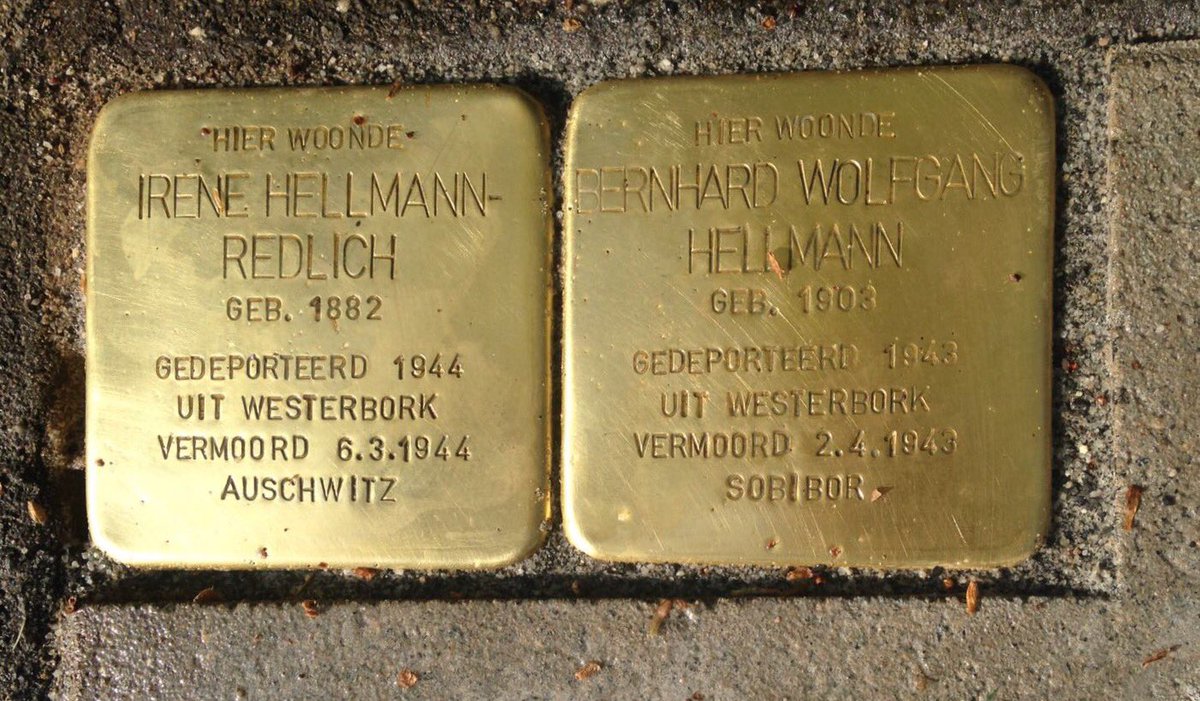 irenewenen's tweet image. Vandaag, 4 mei 2017, zijn voor de woning a/d Merellaan 21 te Rotterdam 'Stolpersteinen' geplaatst voor Irene Hellmann en haar zoon Bernhard