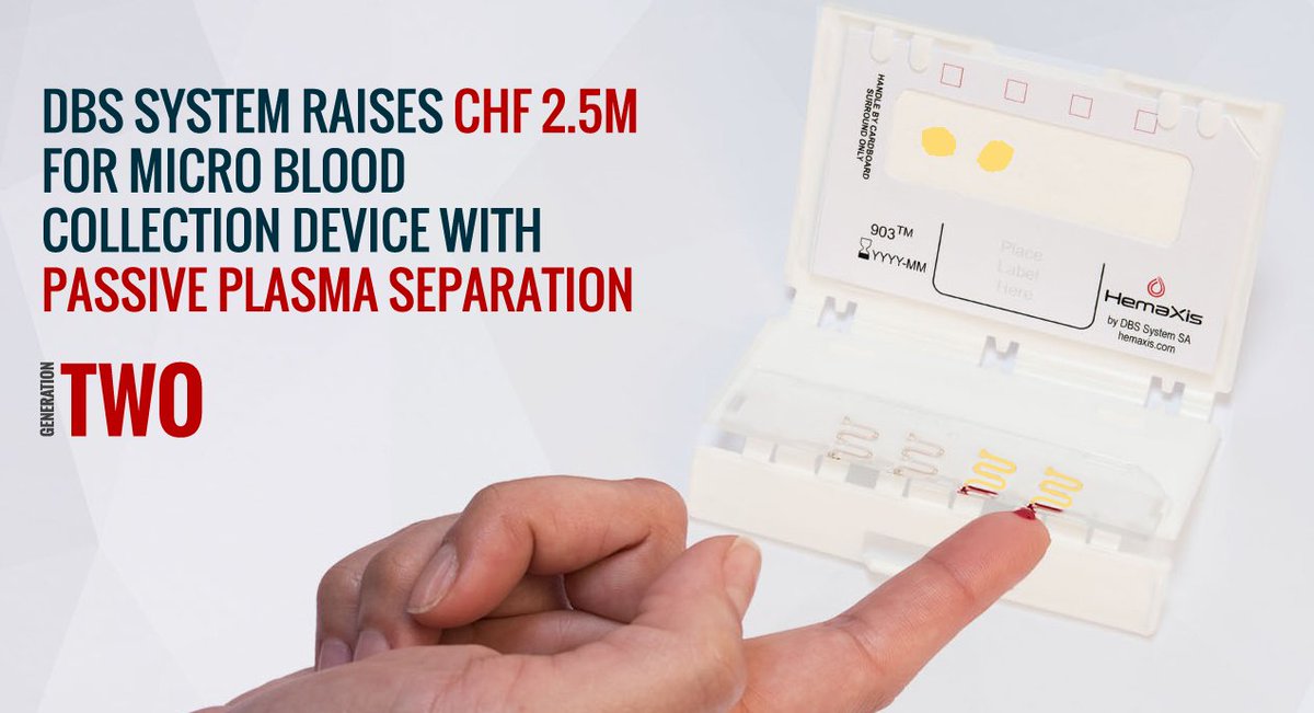 DBSSystem's tweet image. DBS System raises CHF 2.5M to produce micro blood collection device capable of true passive plasma separation hemaxis.com/?p=2478