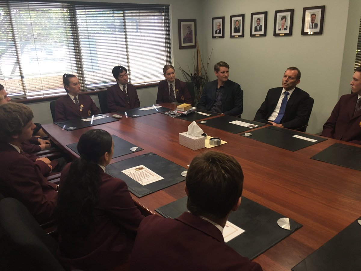 HonTonyAbbott's tweet image. Thanks to Andrew Hastie and Mandurah Catholic College for making me welcome 3/3