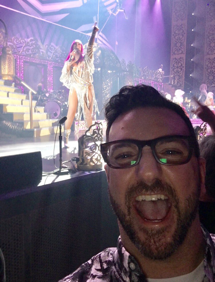TheScottMacD's tweet photo. I can die now. @cher this was the best concert of my life. You literally touched me. I love you kween. #cher #vegas #chelvis https://t.co/nWmrEBaTe0