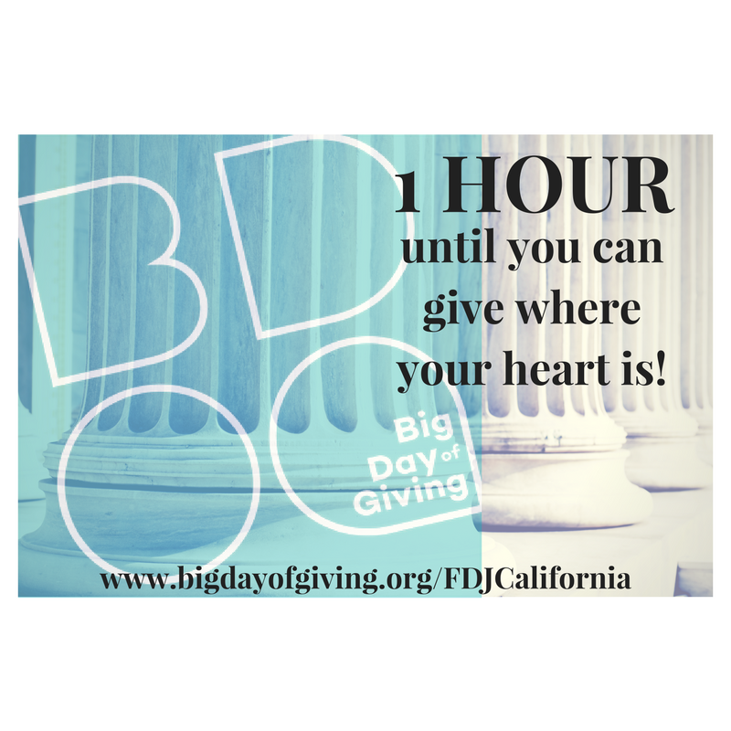 IDJ_CA's tweet photo. Only an hour away from BIG Day of Giving! Support civics, support your community on #BDOG2017 https://t.co/rBCYKXxXc2 #FDJCA #CIVICS https://t.co/1hKnSHLzqp