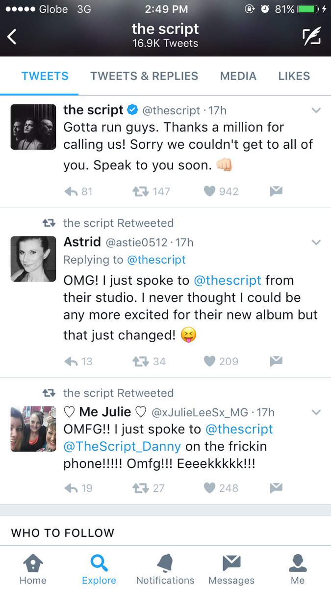 CarlinCoronel's tweet image. I envy these people who got to talk to the lads on the phone. And I'm just gonna wait until the lads decide to do another #SOScript. 😭