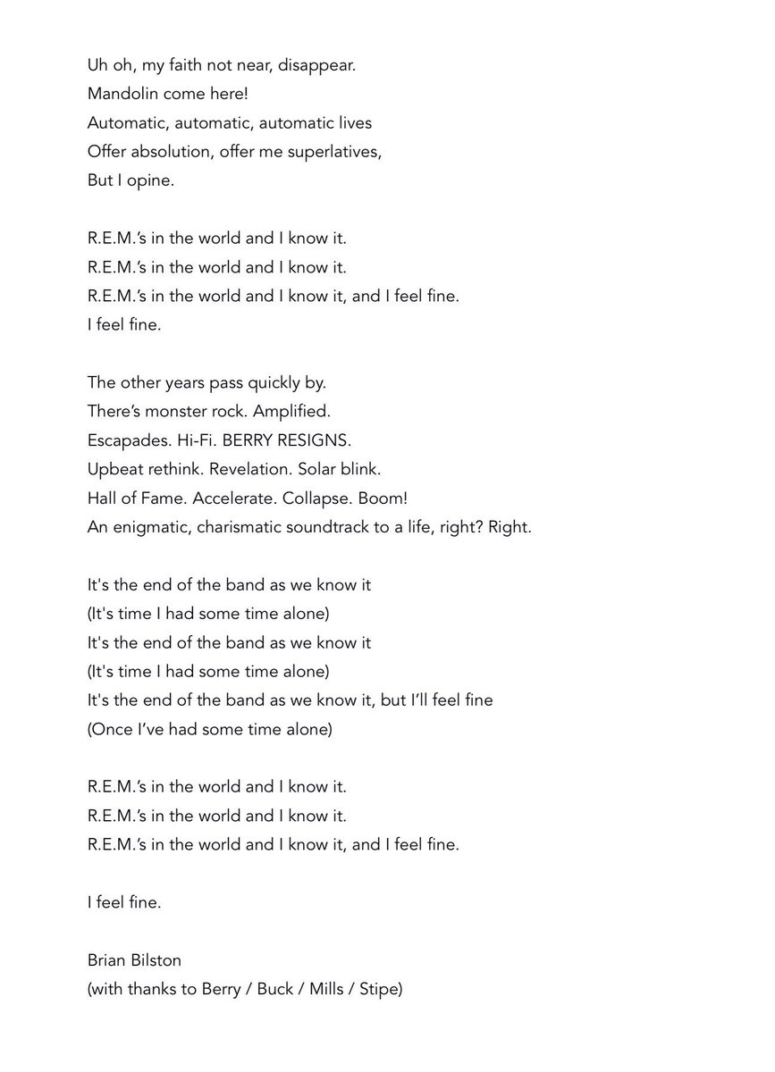 Here's a history of R.E.M. inside an R.E.M. song.