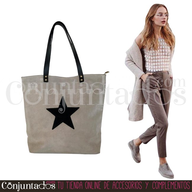 .#Bolso #shopping de ante Star ★ 34'95 € en goo.gl/lqbF63 ★

#bolsoshopping #shoppingbag #bag #complementos #moda #fashion