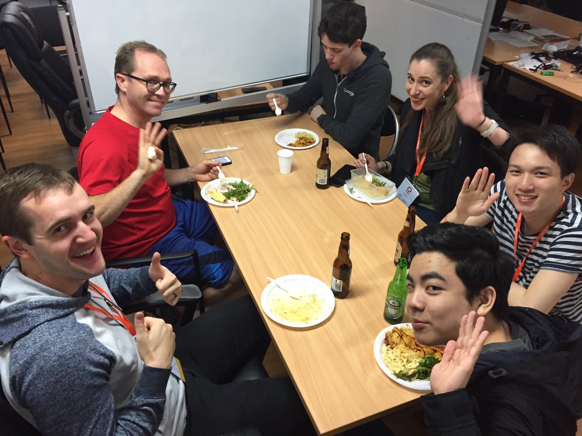 Unearthed_S's tweet photo. 😋 #hungryhackers at #UnearthedBrisbane taking a break from solving Australia's resource sector challenges https://t.co/lsLfP27LuE