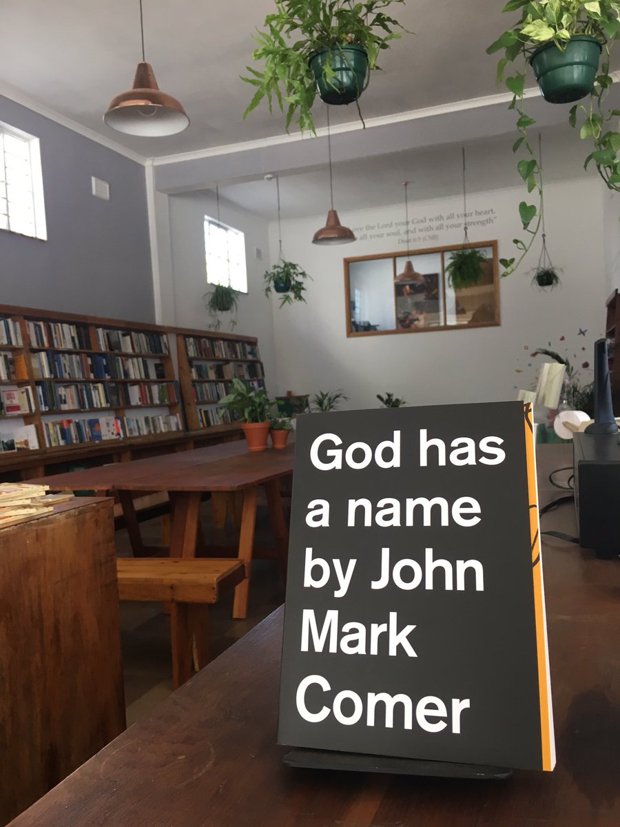 Stoked to announce that @johnmarkcomer #Godhasaname has arrived #thebookshop Mowbray, Cape Town :)