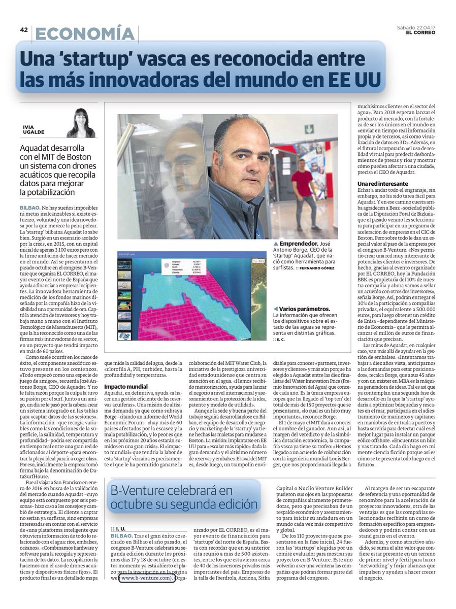 Hoy en <a href="/elcorreo_com/">El Correo</a> entrevista a <a href="/Ozymate20/">Jose Antonio Borge</a> CEO de AQUADAT