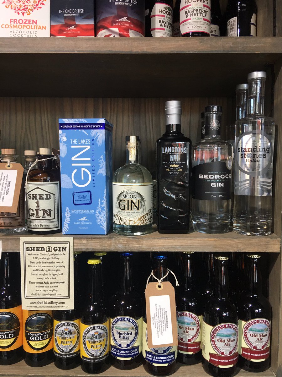 Pennington moon shine gin joins our happy gang of local spirits <a href="/stockghylldeli/">StockGhyll Fine Food</a> @Shed1Gin <a href="/GinBedrock/">Bedrock Gin</a> <a href="/langtonsgin/">Langtons No.1 Gin</a> <a href="/LakesDistillery/">The Lakes Distillery</a>