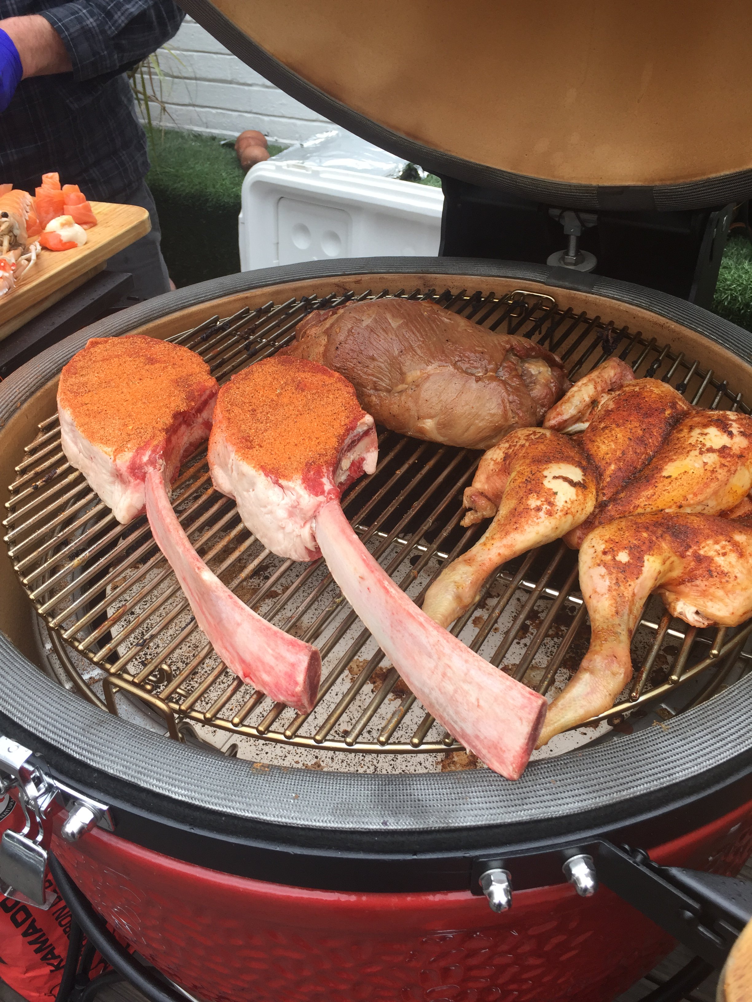 Kamado top joe steaks