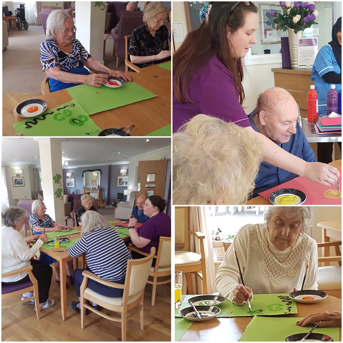 Arts & Crafts before an afternoon in the sun! #stgeorgesday #paintingdragons @Buck_Lodge #Care #Activities