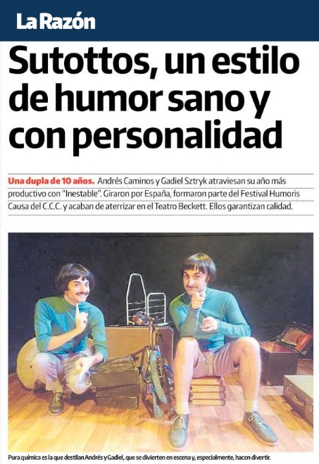 Hoy localidades agotadas! Ya se puede reservar para la semana que viene en alternativateatral.com