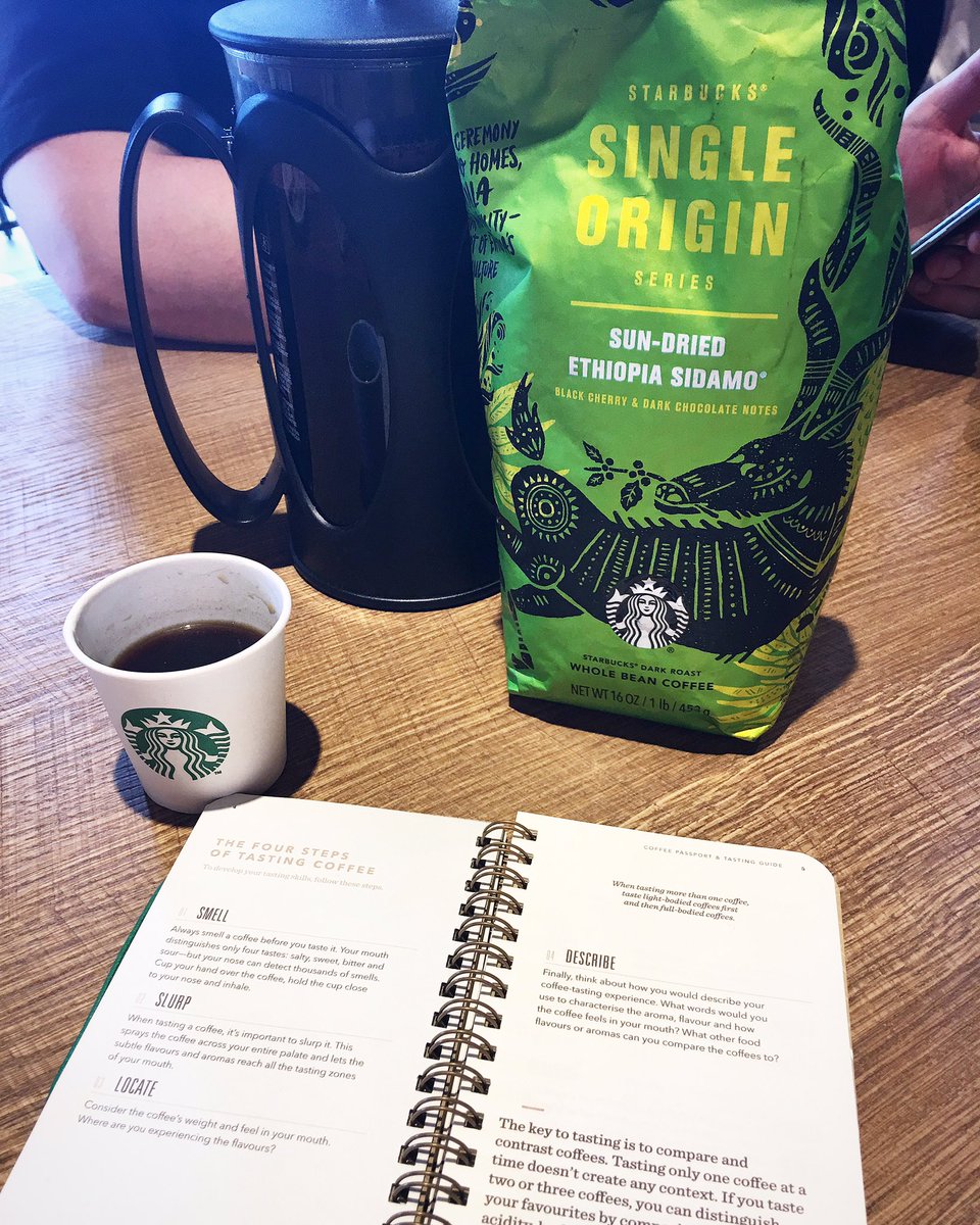 Another coffee tasting, with our Single Origin - Sun Dried Ethiopia Sidamo blend bought from our friends in Florida☕️🍫 #coffee #starbucks