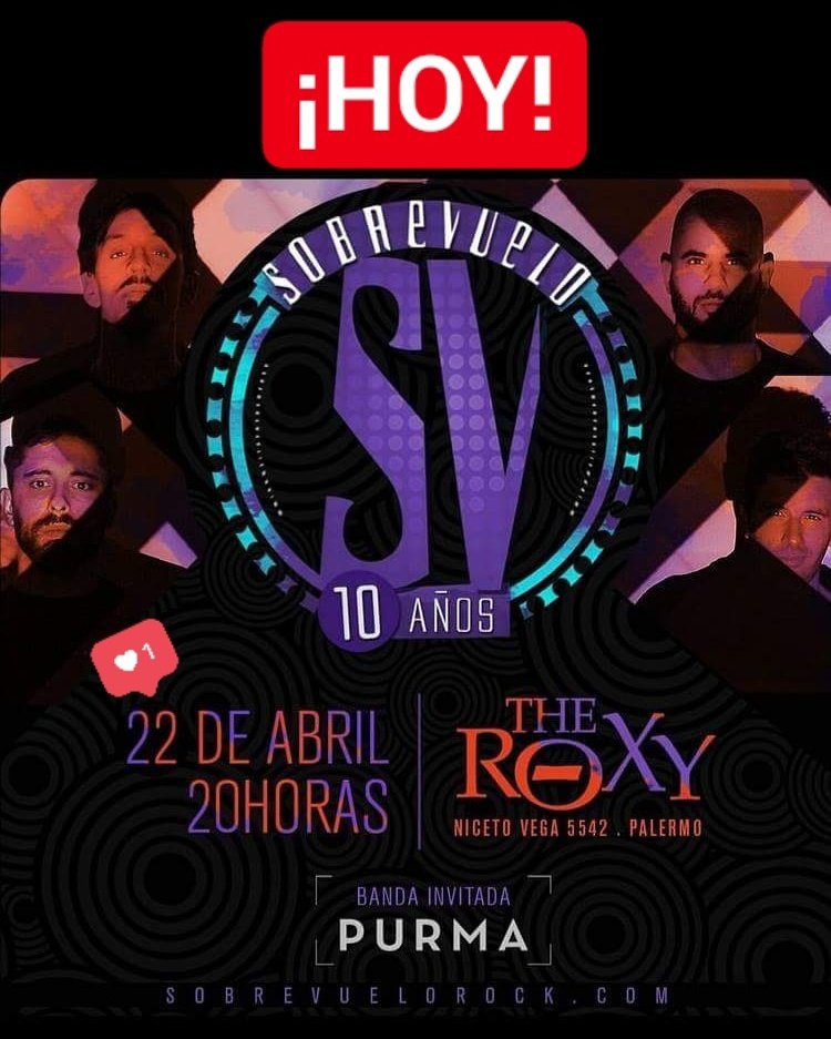 ¡Llegó el día tan esperado!

HOY festejamos los 10 años de <a href="/lossobrevuelo/">· SobreVuelo ·</a>  en #TheRoxy 

#SV10AÑOS 💜