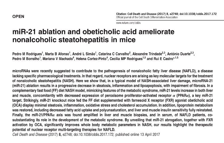 Rui Castro Very Proud Of Our Just Published Work On The Role Of Mir 21 Obeticholic Acid On Nash T Co Jy0k65iisc Fxr Liver Nafld T Co U2ijdrsmgt Rui Castro Very Proud Of Our Just Published Work On The Role Of Mir 21 Obeticholic Acid On Nash T Co Jy0k65iisc Fxr Liver Nafld T Co U2ijdrsmgt