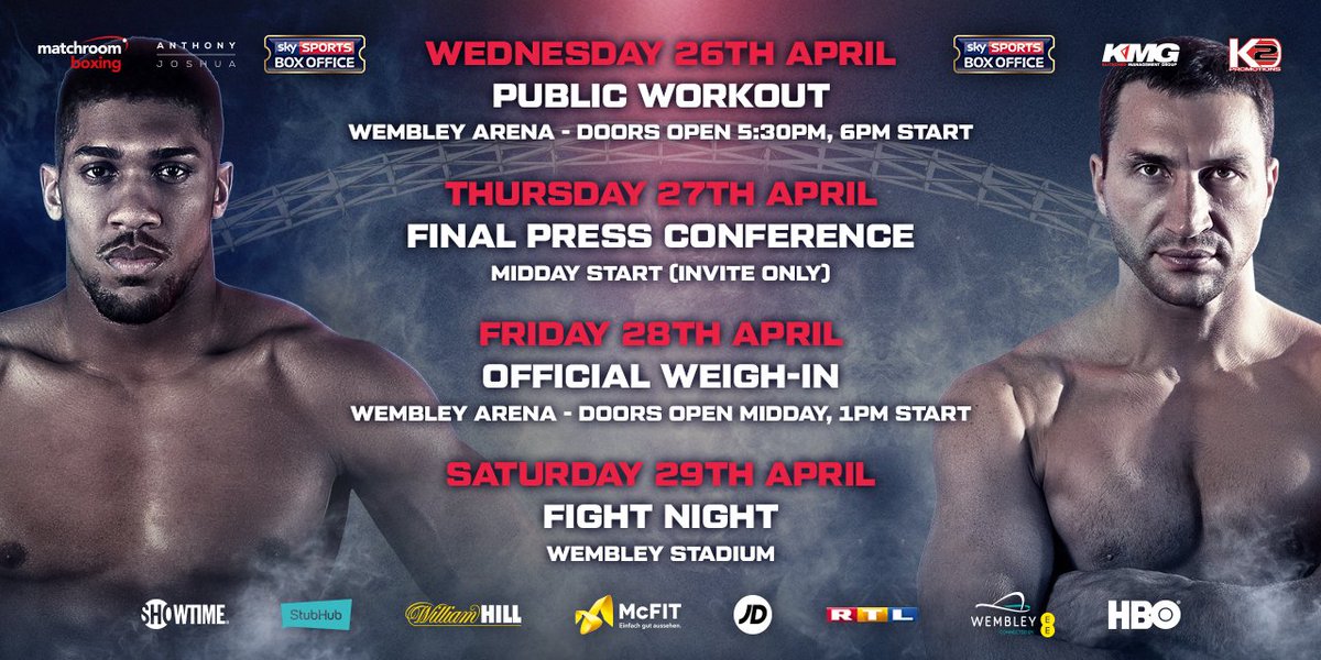 Klitschko's tweet image. Hi guys, I've got some important dates for you. #obsessed #JoshuaKlitschko