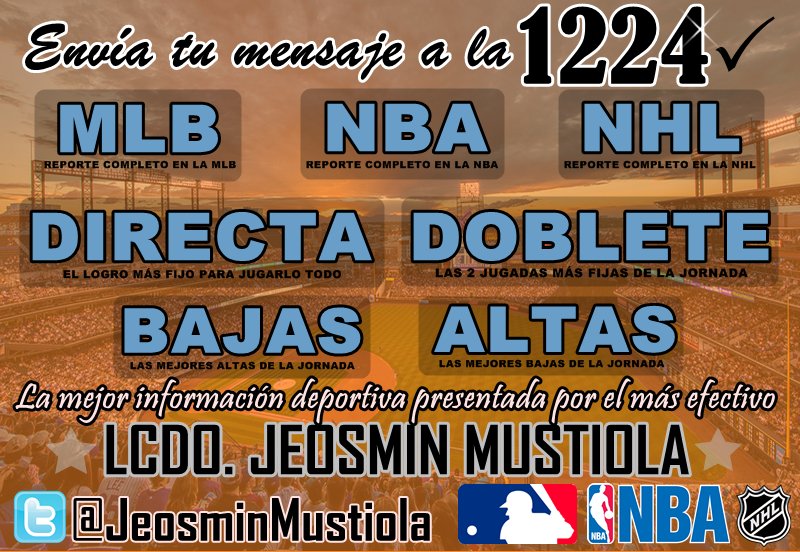 VIERNES 04-08-17 HOY LA MLB LUCE FÁCIL, JUGADAS CLAVES, PRECISAS, DISPAREN DURO, A SEGUIR GANANDO. (Envía MLB - DIRECTA - DOBLETE al 1224), ABRAN EL FIN DE SEMANA MATANDO LA LIGA, (AYER DE NUEVOS MATAMOS LA LIGA, ARRASAMOS), LEE CLICK AQUÍ C-BRU6xXYAEzPfl