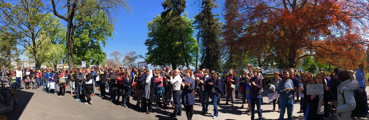 DrMikeSparrow's tweet image. Great to speak at the @ScienceMarchGVA ... lovely day and lovely people ! @WCRP_climate