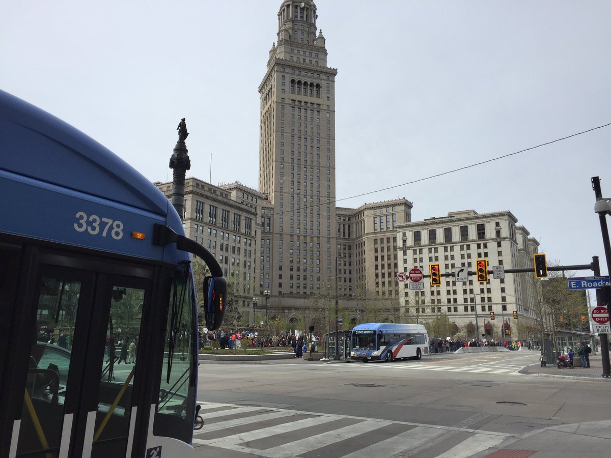 Josh_CLE's tweet photo. Freedom of speech and sustainable transportation together, now that's what I call Public Square. #ScienceMarchCLE https://t.co/tqLV7v9SNy