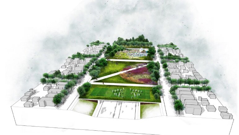 jen_keesmaat's tweet photo. 100's of acres of land over both a subway and an expressway that could be reclaimed right in the heart of the city through a *lid* #AllenEx https://t.co/NQCtef9I38