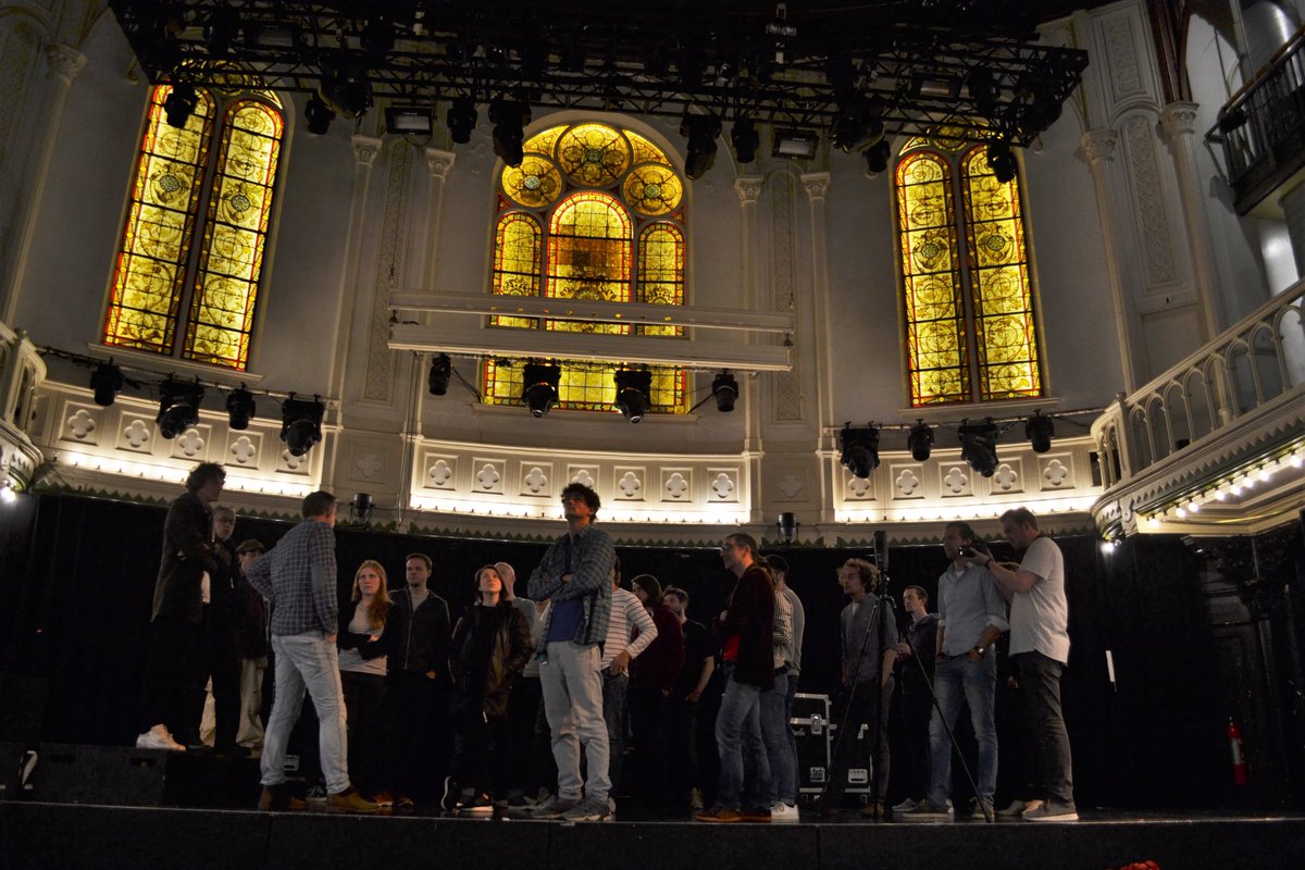 rolandsmeenk's tweet photo. Participants of the #ParadisoJam are given a tour around the venue. @mmink tells the stories that are living there. @ParadisoAdam https://t.co/KhzFsAcOvm