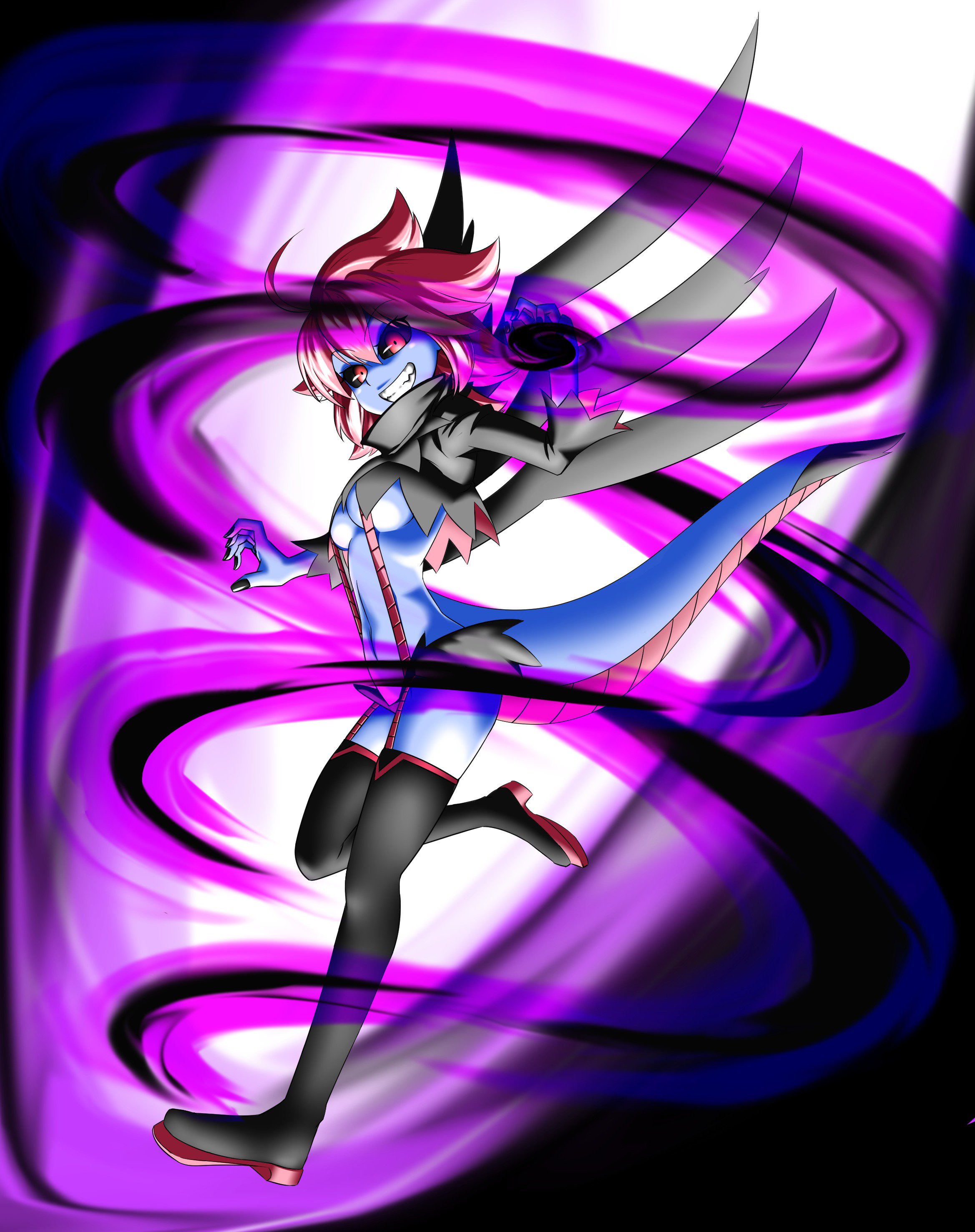 第六天ぺ郎 あくのはどうを放つサザンドラちゃん描きました T Co 2gvykdhcdi Twitter