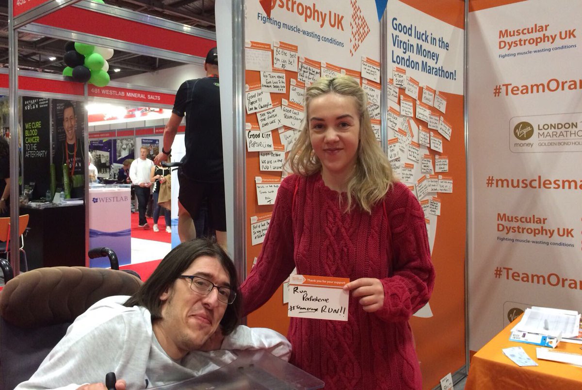 Lovely to see Daniela &amp; Russell from <a href="/carepair_uk/">CarePair_UK</a> at the #LondonMarathon #Expo. Good luck Daniela - thank you for your support! #ReasonToRun
