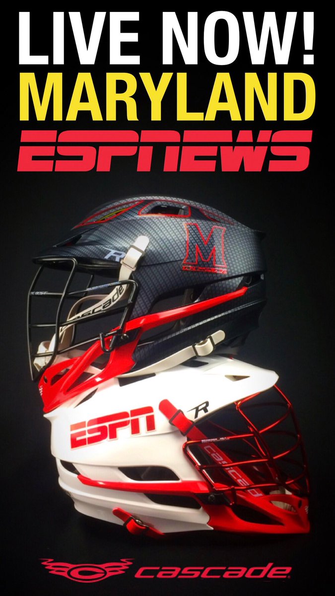 CascadeLacrosse's tweet photo. WATCH @TerpsMLax LIVE NOW on #ESPNnews! #BeTheBEST! #PassionToProtect DESIGN YOUR NEXT #48HrFactoryCustom helmet https://t.co/UAD0V8H5N9 https://t.co/HuBNVOxgdl