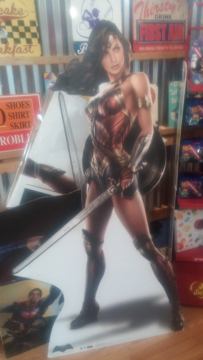 RocketFizzStLou's tweet photo. Saturdays are wonderful! Come say hi to Wonder Woman. All cardboard cutouts are on sale for $25 https://t.co/KZpcmypQCy