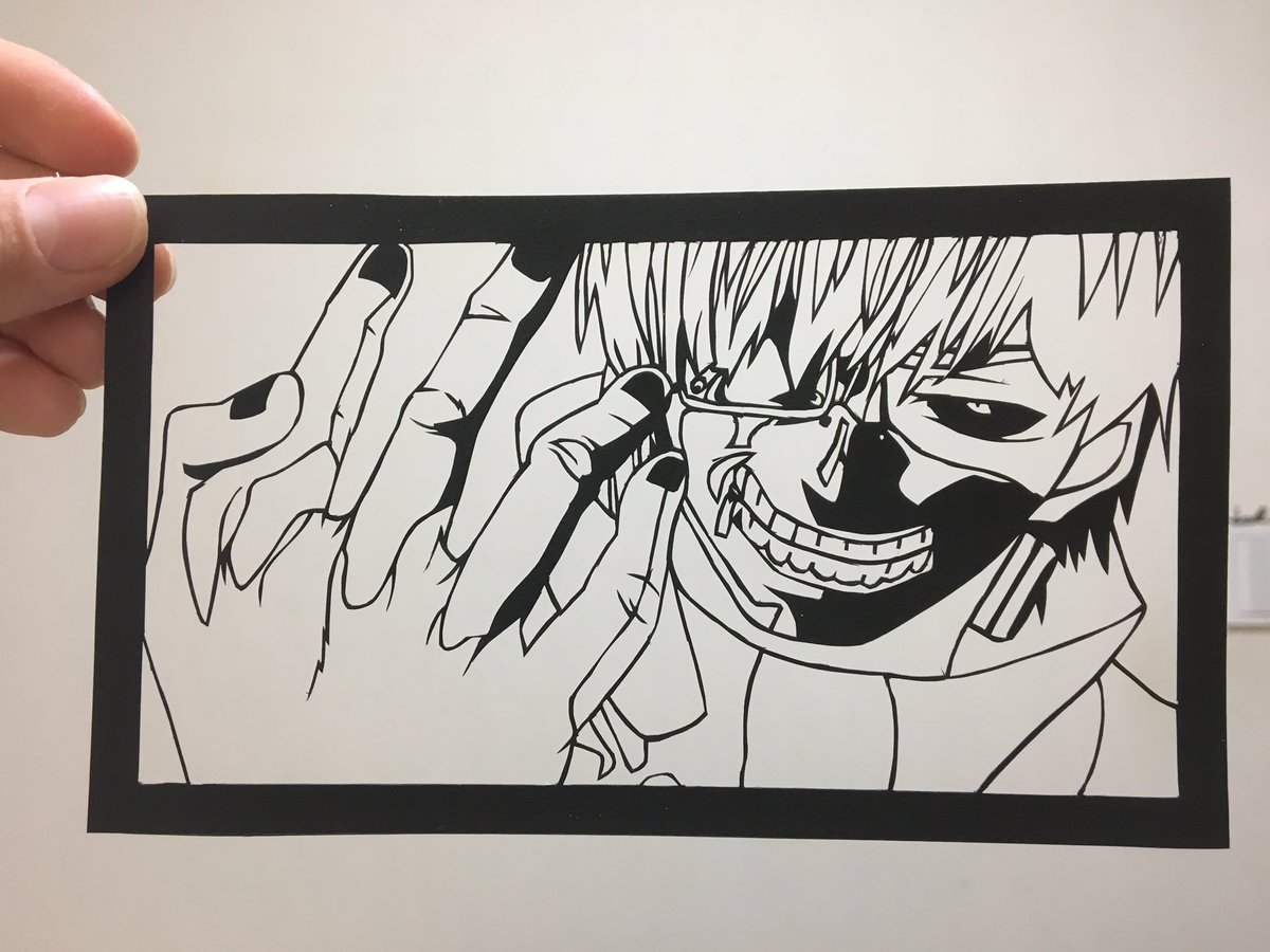 切り絵 ほかけん ようやく終わった髪のとこが 大変だったけどやっぱり アニメのスクショを切ったら 線が綺麗でいいな 切り絵 東京喰種 金木研 切り絵 ほかけん ようやく終わった髪のとこが 大変だったけどやっぱり アニメのスクショを切ったら 線が綺麗でいいな 切り絵 東京喰種 金木研