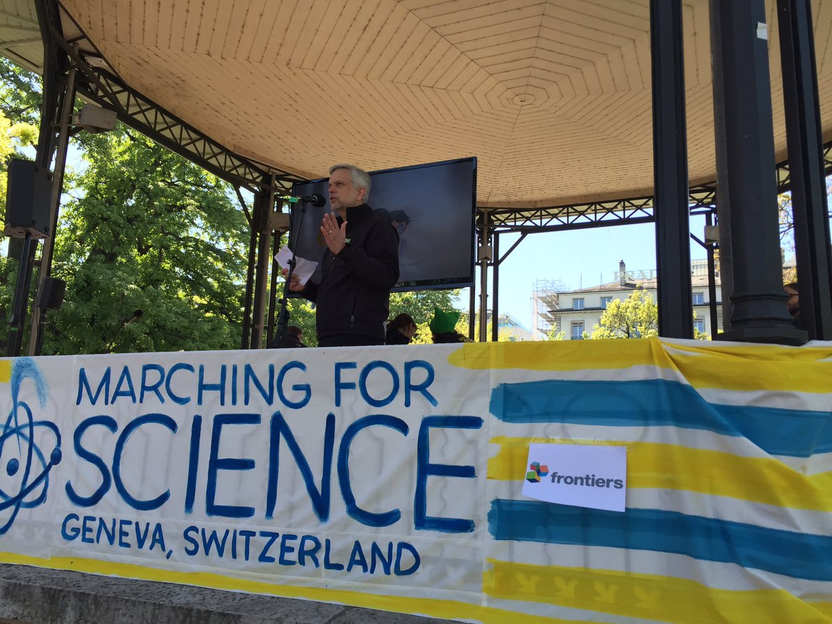 FrontiersIn's tweet image. Let's make science open for a sustainable future. Thanks Geneva organizers for a great March for Science! #marchforscience #earthday2017