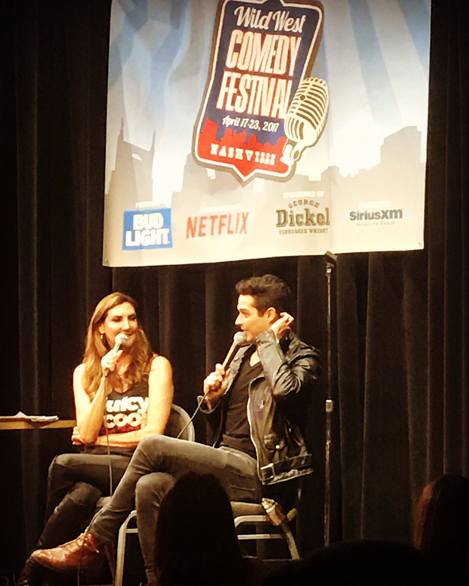 zaniesnashville's tweet photo. .@WellsAdams giving @HeatherMcDonald some hot Bachelorette gossip for @JuicyPodcast! @WildWestCF https://t.co/CdW8vvtslv