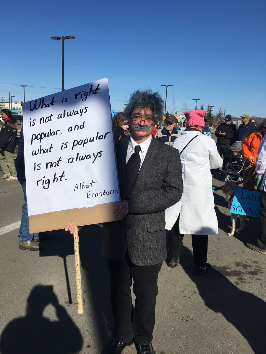Einstein made it up to #Fairbanks #marchforscience #ScienceMarch