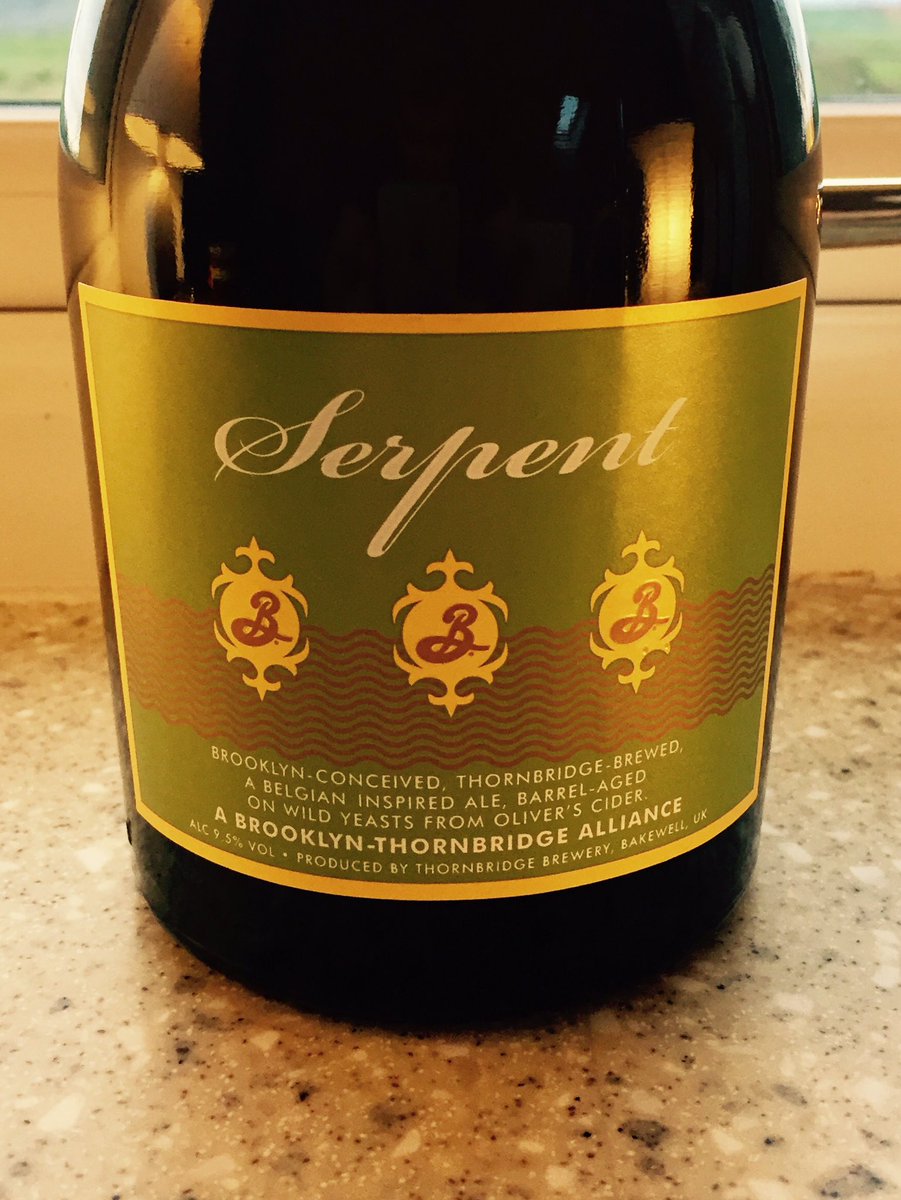 Been looking forward to popping open this beast of an collab <a href="/thornbridge/">Thornbridge Brewery</a> x <a href="/BrooklynBrewery/">Liam</a> Serpent, tastes like nothing else, fantastic!