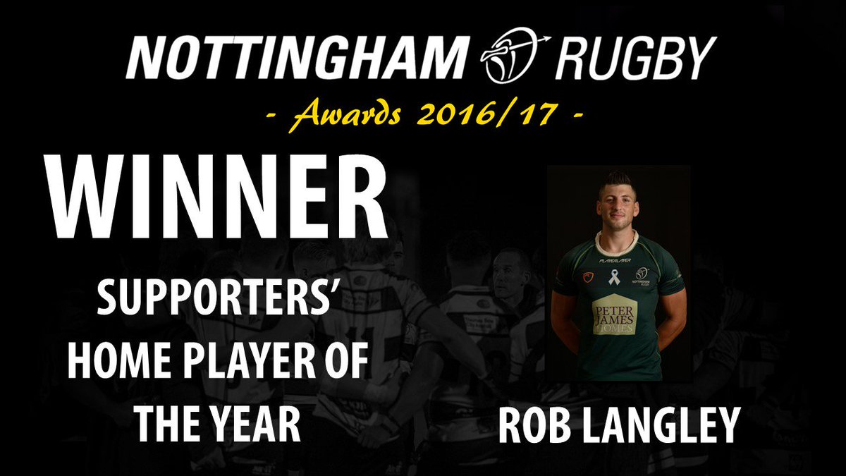 NottinghamRugby's tweet image. WINNER 🏆: Home Supporters Player of the Year: Rob Langley #NRFC140 #GreenNWhites #Awards