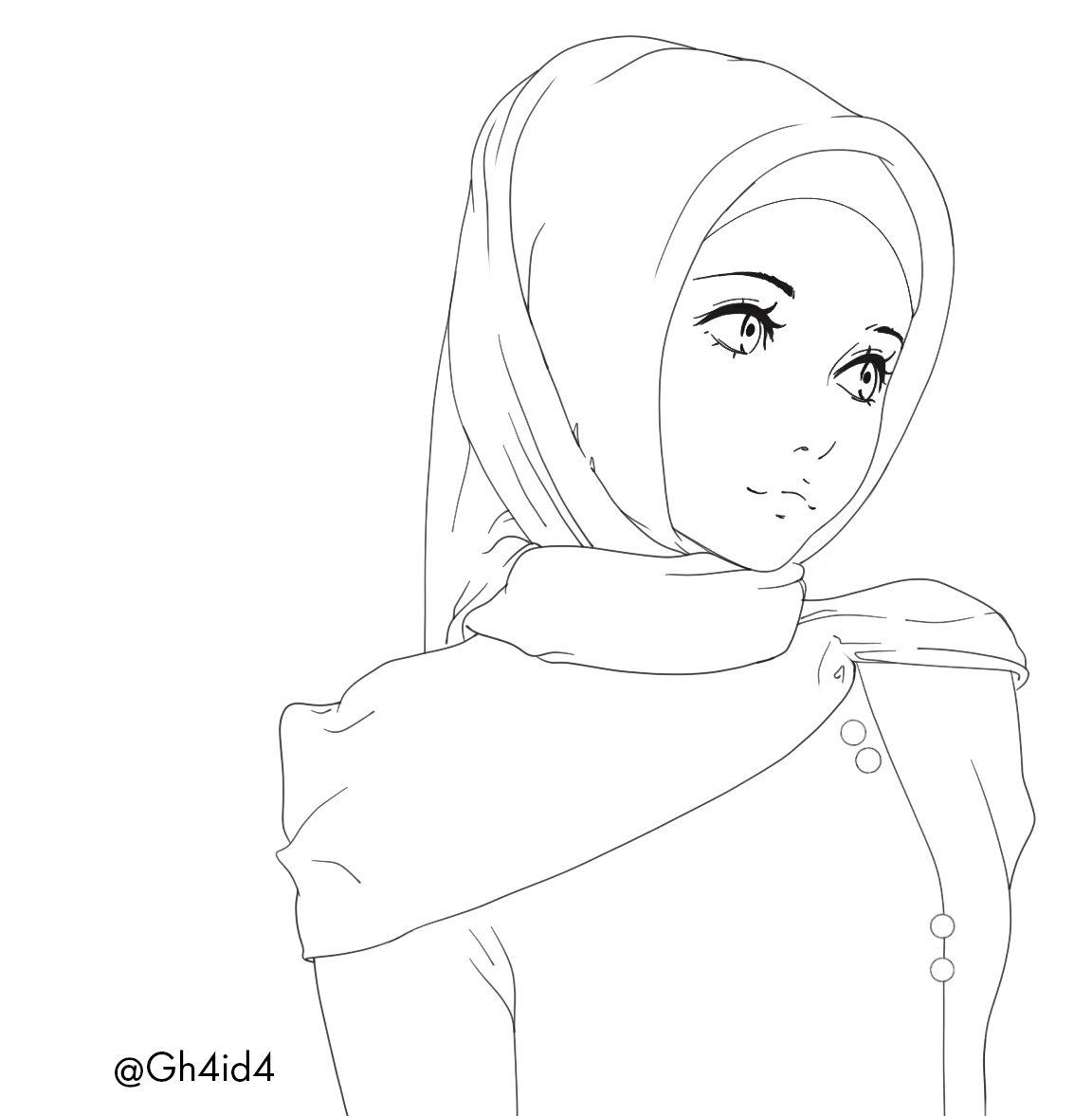 gh4id4 on X: Artist  @Gh4id4 #photoshop #sketch #hijabfashion