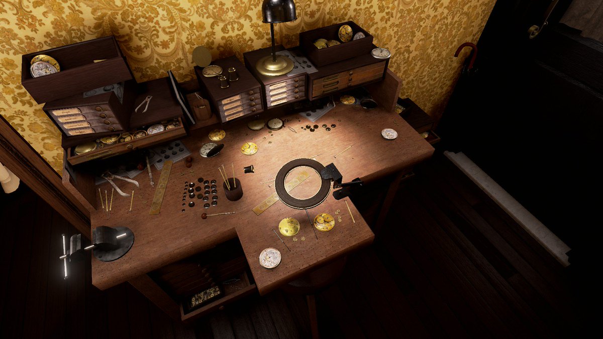 WisefoolStudio's tweet photo. The evergreen appeal of an old-style working table!
#screenshotsaturday #indiedev #gamedev #indiegame #steam #UE4 https://t.co/uZvN43Corm