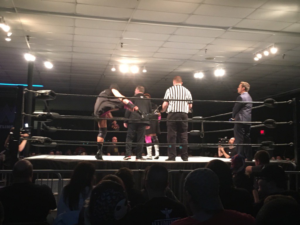 thwf_fb's tweet photo. The Ecktourage vs. Guns 4 Hire MCW Tag Team Championship #SpringFever17 https://t.co/9XAOlSiqbK