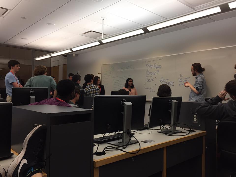HarvardGamedevs's tweet image. At #Visitas2017, the incoming class of #gamedev is already coming up big as they present team pitches for #LDJAM38 games