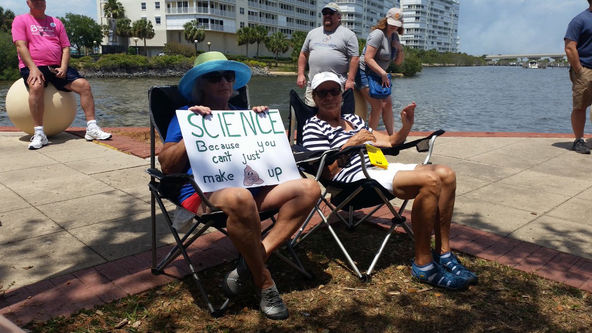 LoganCorina's tweet image. My favorite sign at the #marchforscience + she wore a "Nasty women in science" t-shirt @ScienceMarchSpC #500womenscientists @500womensci