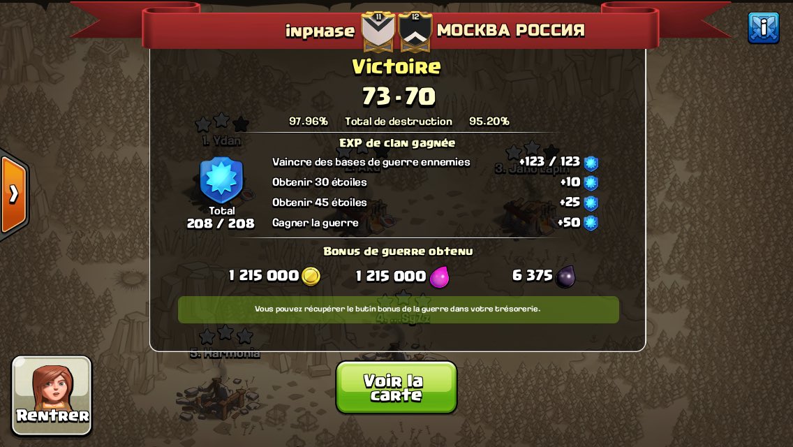 InphaseCoC's tweet image. Belle victoire pour nous! Tous les hdv10 3* et un 11v11 triple 👍🏼💪🏼
